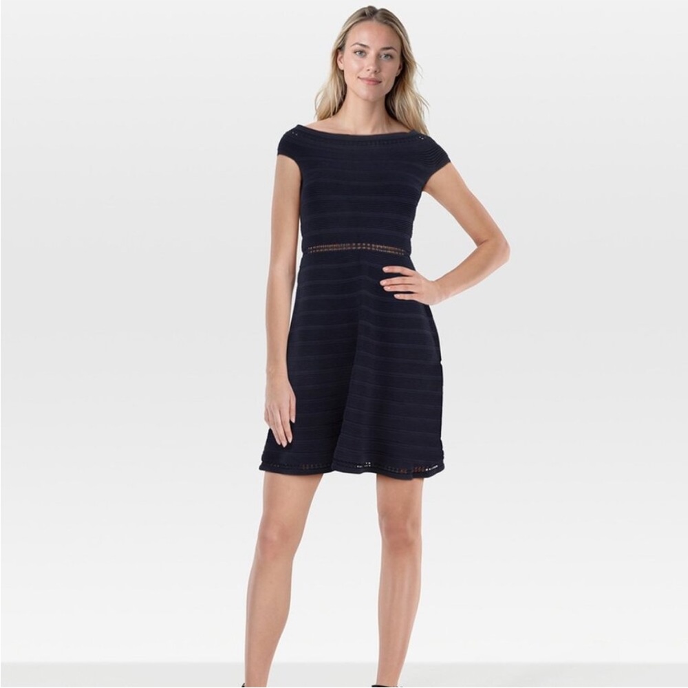 Sandro blue knit dress
